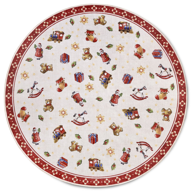 Toy`s Delight Area Rug, Multi-colored Red, Round 152cm