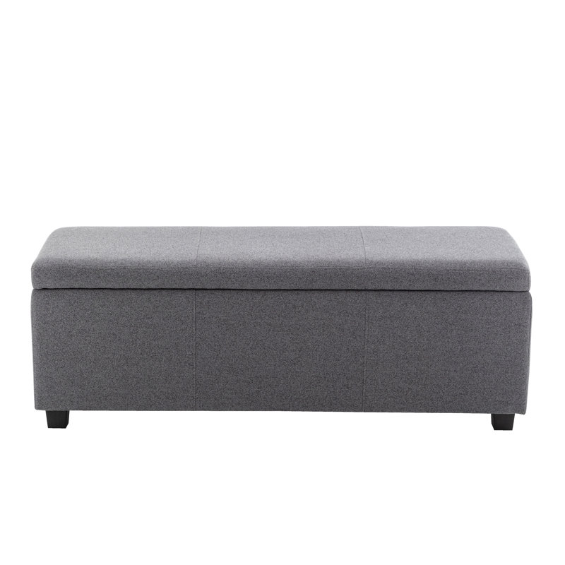 Banc de rangement rectangulaire en tissu Latitude Run® Ved, Gris foncé