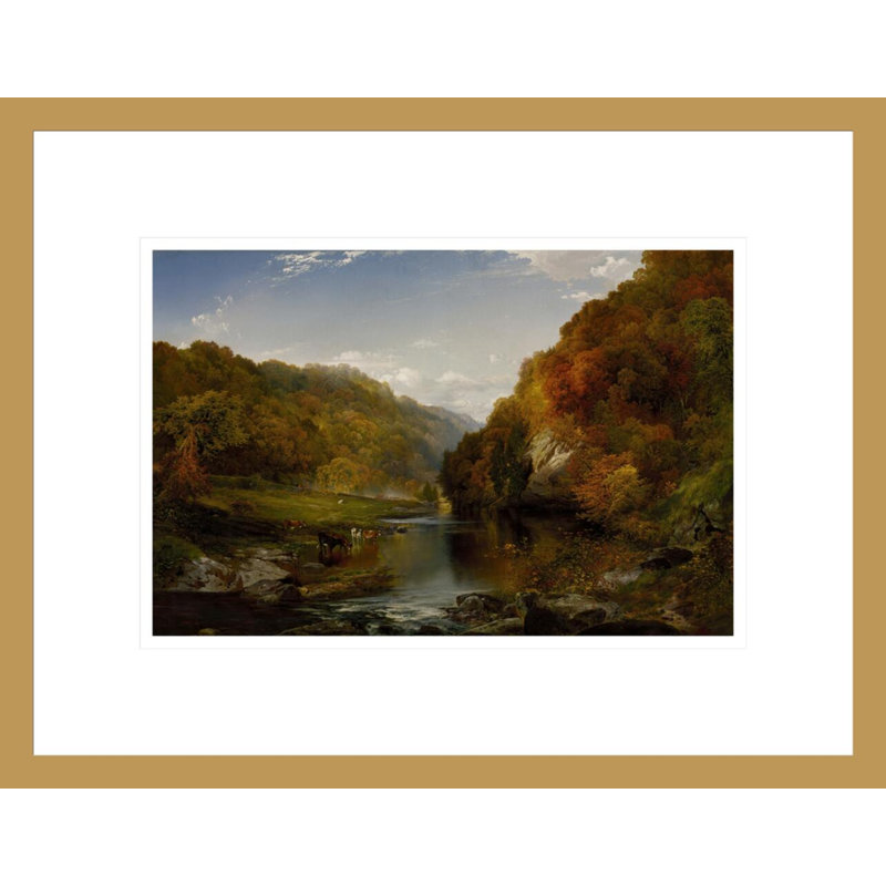 Automne après-midi le Wissahickon par Thomas Moran - Estampe numérique encadrée, H 13,05 po x l 16,75 po