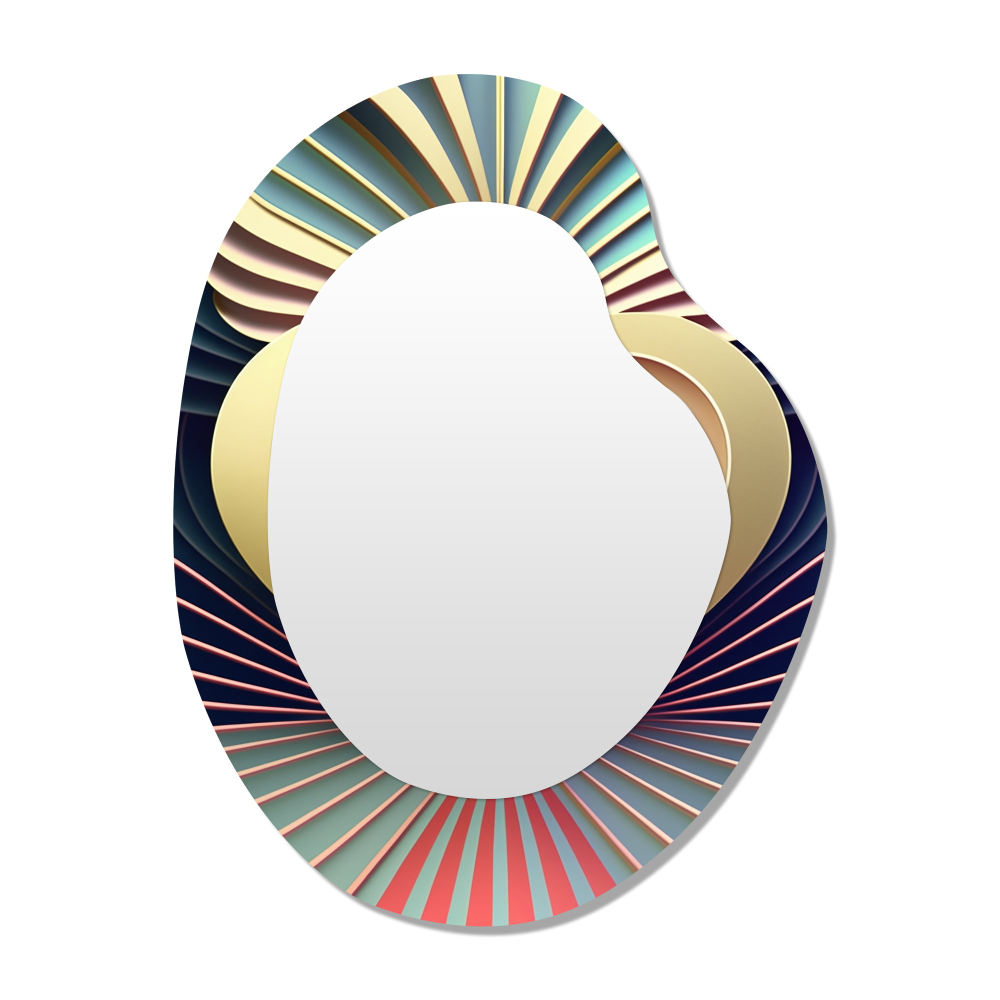 East Urban Home Rithland Contemporary Pastel Gold Radiating Heart IV ...
