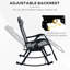 2 chaises berçantes d'extérieur, chaise berçante inclinable et inclinable pliable avec coussin-100726883