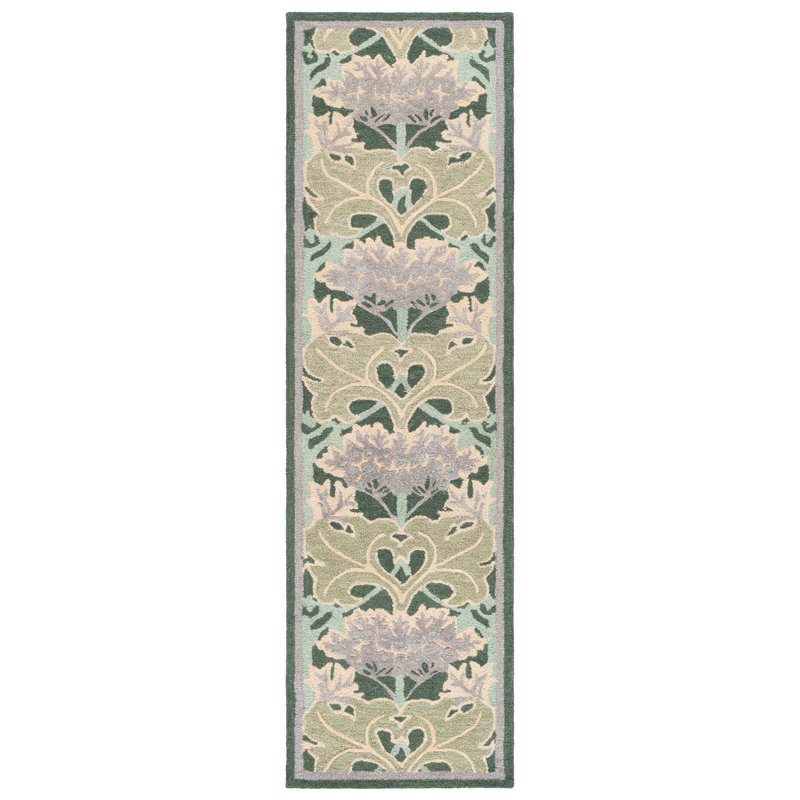 Tapis d'intérieur géométrique en laine, coton et viscose Earthly Treasures, Tapis de couloir 2 pi 3 po x 8 pi