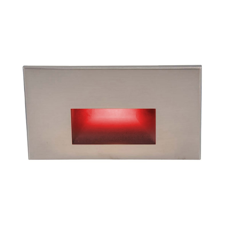 Éclairage pour marches en métal à DEL intégré LEDme, Nickel brossé, Rouge
