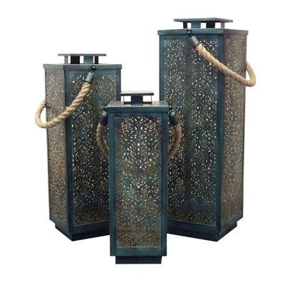 3 Piece Metal Wall Lantern Set
