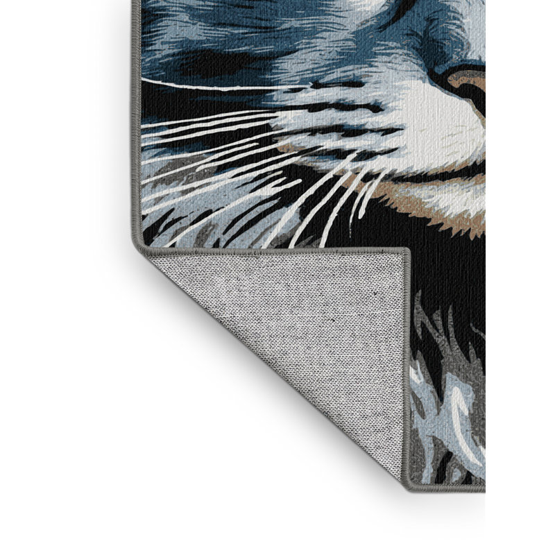 Washable Russian Blue Cats Area Rug, Runner 2' x 5'