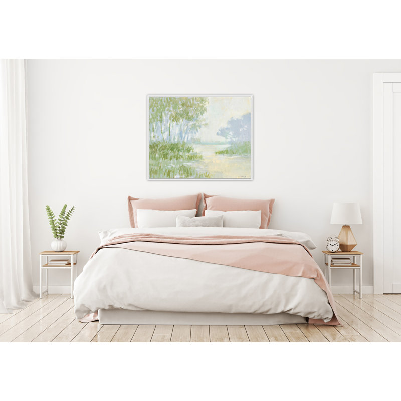 Parkview Grove 1 - Peinture sur toile à cadre flottant, Cadre blanc, H 18 po x l 22 po x P 2 po