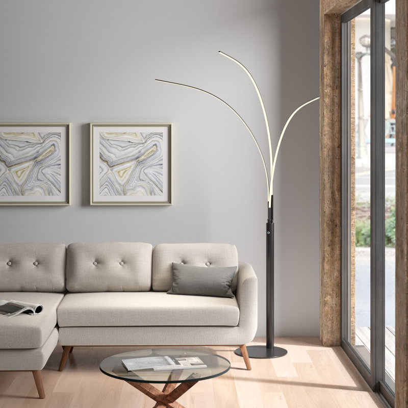 92'' LED Arched Floor Lamp, Black