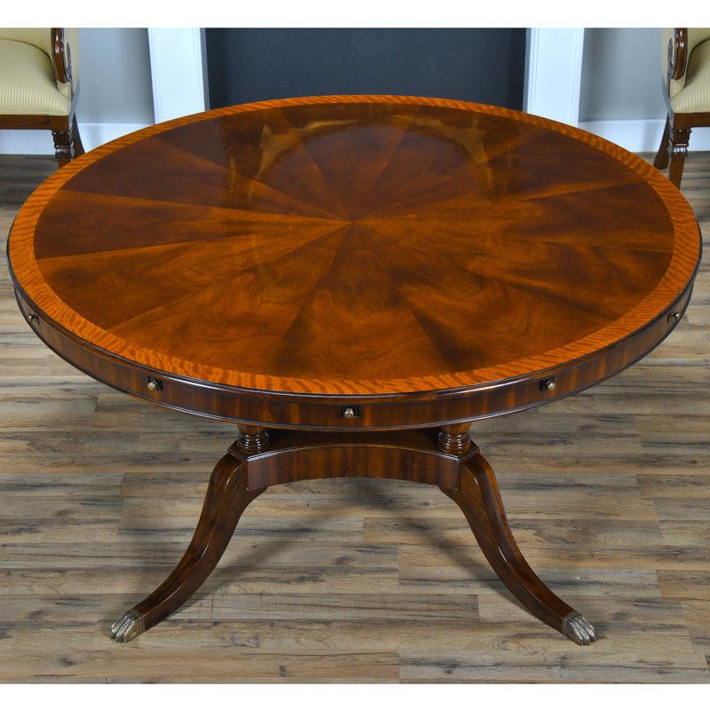 Table de pause ronde en bois massif de 84 po L