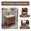 Base de meuble-lavabo autoportant 24 po sans comptoir 24 po