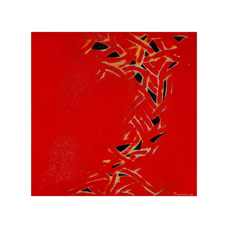 Tapis rouge de la nature - Peinture abstraite | Acrylique sur toile | Par Prasanna Musale