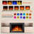 "60" Wall-Mount Electric Fireplace Heater  - 4 Flame & 12 Ember Colors, With Mantel, Thermostat Remote, Overheat Protection, Indoor Use-822854506