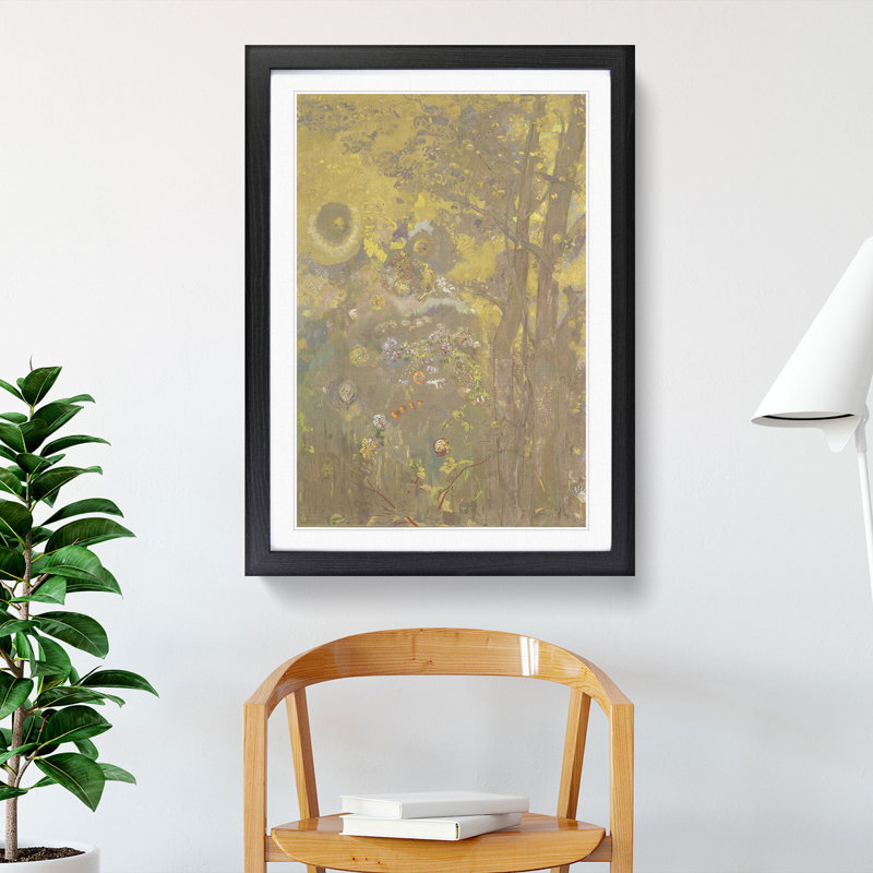 Trees by Odilon Redon - Picture Frame Painting, Black, 36cm H x 27cm W x 2cm D