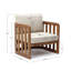 Fauteuil d'extérieur en bois d'acacia massif l 29,9 po avec coussins et côtés à lattes