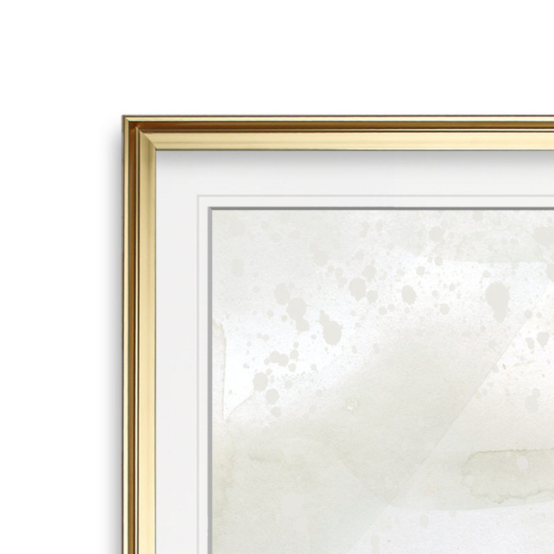 " Neutral Spring II ", 16" H x 16" W x 1.5" D, Gold Framed