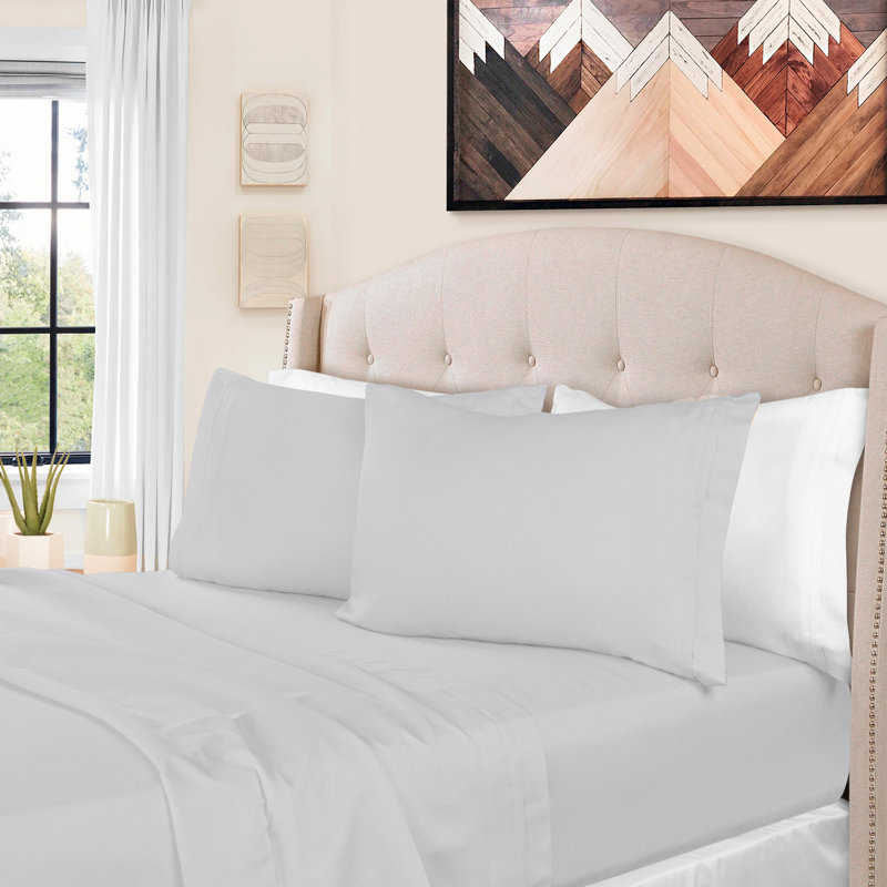 Certified Egyptian Cotton Deep Pocket Solid Luxury 1500 Thread Count Sheet Set, Full Sheet Set, Mocha