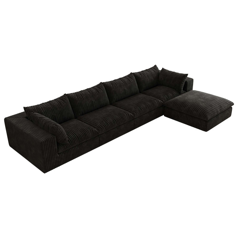 Canapé 39,8 pouces Cloud, 2, 24 po H x 78,8 po L x 78,8 po P, Noir