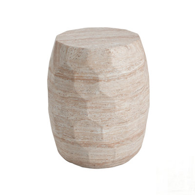 Table d'appoint d'extérieur / d'intérieur en béton léger avec finition en travertin, polyvalente et durable pour la vie moderne