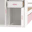 Lit simple multifonctionnel avec bibliothèque intégrée et lit gigogne, garde-robe rose blanc mobile pour les espaces de travail pratiques-767754211