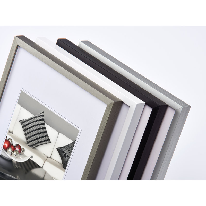 Metal Matte Picture Frame with Mat, Black, 20 cm H x 20 cm W