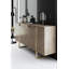 Console moderne avec pieds en métal, finition noyer et or, 63,0 po x 13,8 po x 31,5 po | 100% panneau de particules enduit de mélamine, épaisseur: 0,7 pouce | Élégant et fonctionnel pour la décoration de salon et de vestibule-1610729537