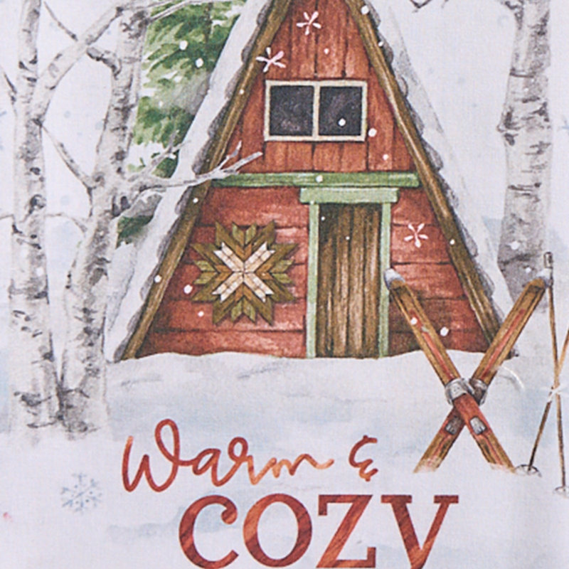  Warm And Cozy Printed Dishtowel Set Of 2, Warm And Cozy 