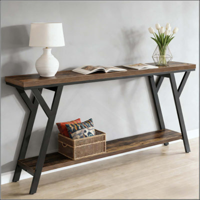 Table de canapé, console à 2 niveaux, canapé de table