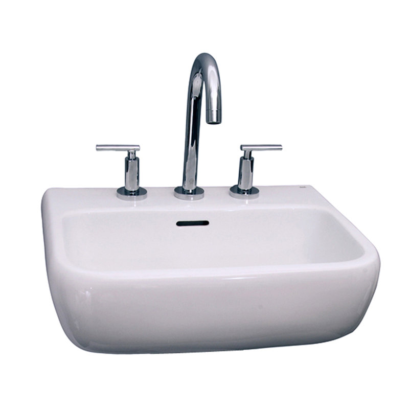 Barclay Metropolitan 18.5'' White Vitreous China Rectangular Bathroom Sink with Overflow, 8" Centers