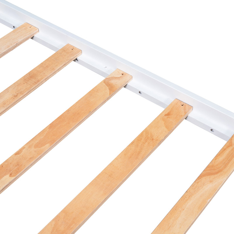 Lit simple blanc avec 3 tiroirs et une structure en bois massif - Idéal pour les chambres à coucher, 3 plateformes pour une chambre bien rangée