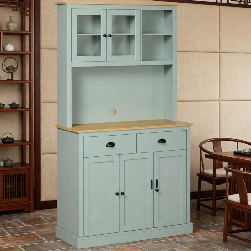 Armoire de rangement Pantry, buffet de cuisine autoportant avec huche et tiroirs