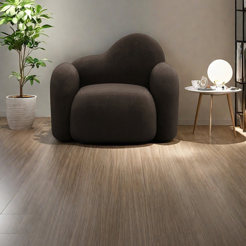 Chaise décontractée en flanelle éternelle et élégante, Mélange de polyester noir