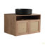 Meuble-lavabo de 30 po avec lavabo d'art en céramique, 2 portes à fermeture douce, conception à fixation flottante, contreplaqué (emballage KD)-126528386