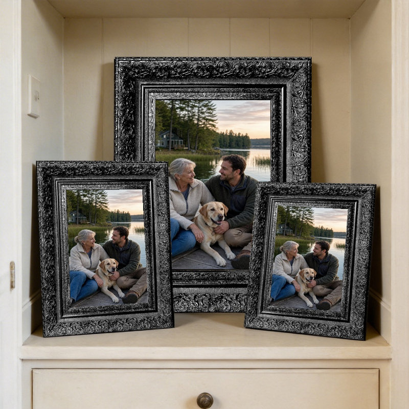 Cadre photo noir 3 pièces polyvalent pour photos 8 po x 10 po, Noir, 3, L 8 po x H 10 po
