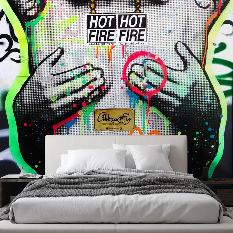 Vibrant Graffi Street Paint Peel & Stick Border, 120" L x 96" W