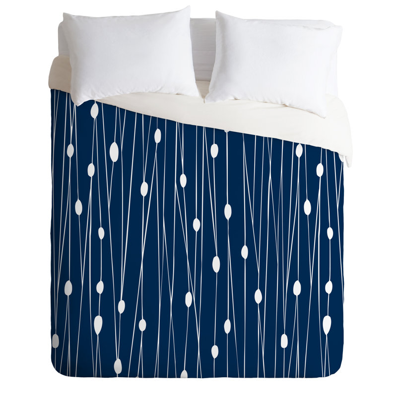 Ensemble de housse de couette, Housse simple et 1 taie décorative, Bleu marine