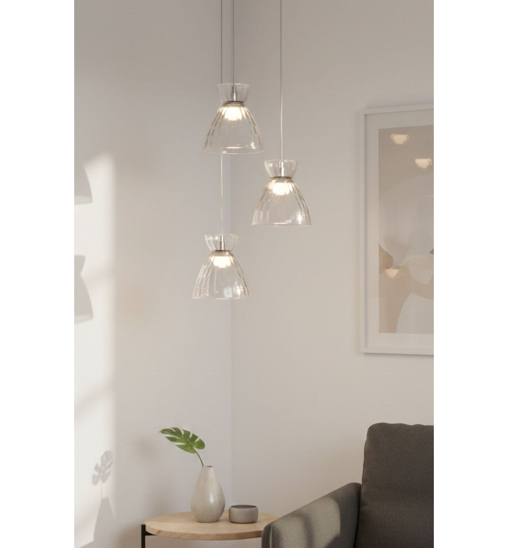 3 - Light Chrome LED Cluster Pendant