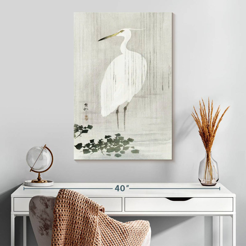 Brampt Egret In Rain, 30" H x 20" W