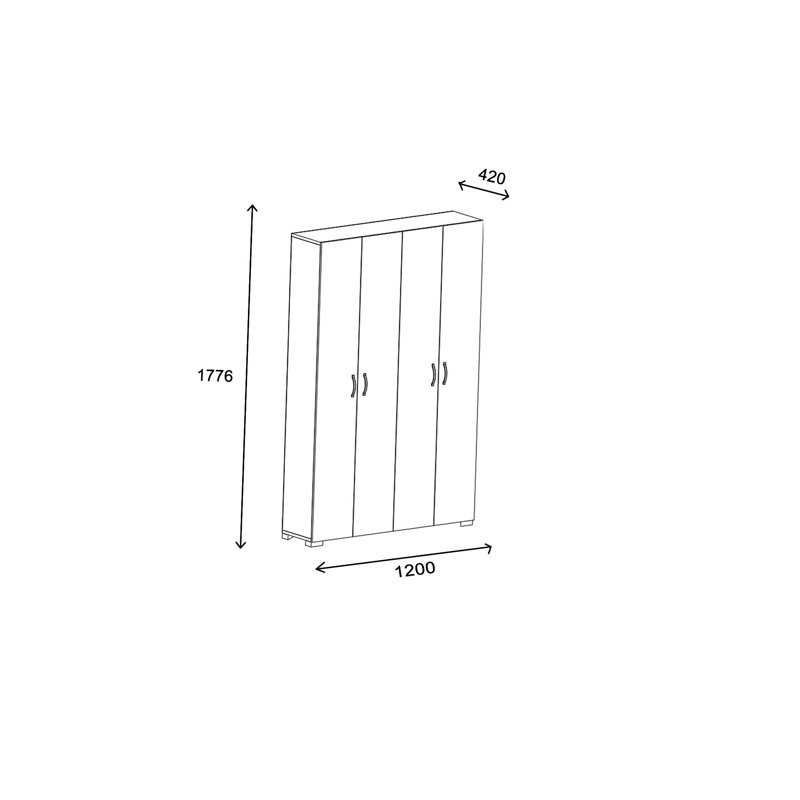 Berend 4 Door Manufactured Wood Wardrobe, Atlantic Pine