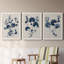 Bleu marine et feuilles de lin II - ensemble de 3 peintures sur toile encadrées-1524676205-1524676183