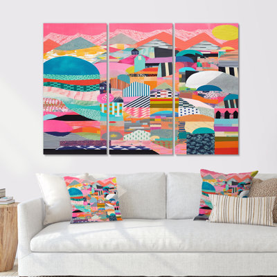 Ensemble de salon mural Billerica - Collages abstraits