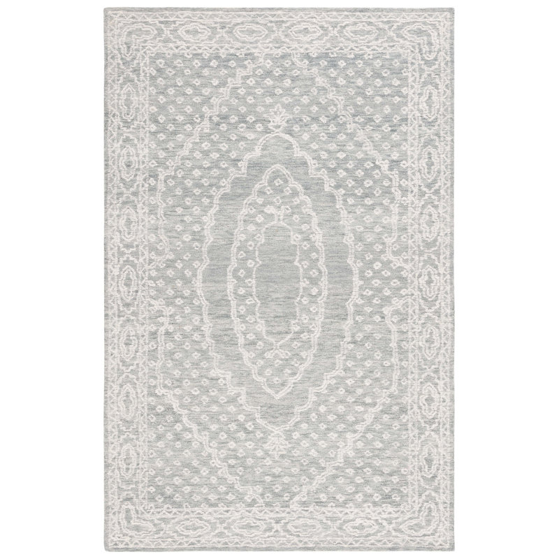 Ramintas Ebony Hand Tufted Wool Cotton Oriental Rug in Ivory/Gray, Runner 2'3" x 9'