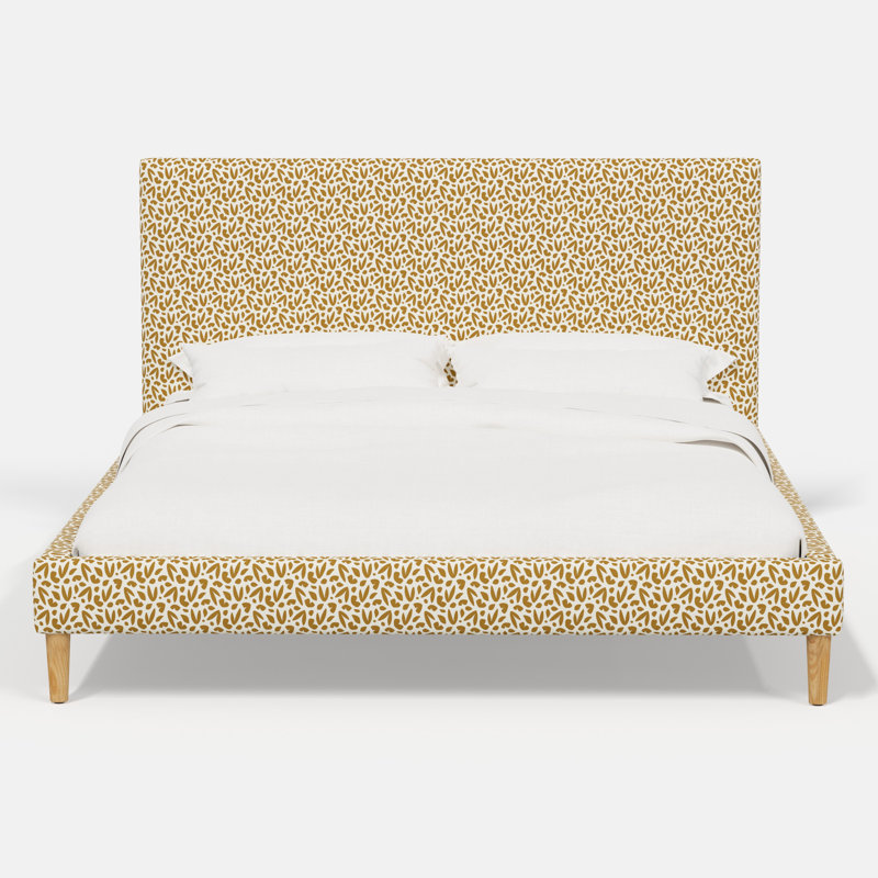 Olivet Platform Bed, Cut Out Mustard, California King