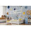 Lit simple à plancher bas avec lumière, clôture et toit pour enfants, blanc-839809101-839809100