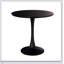Élégant ensemble de table de salle à manger tulipe circulaire noir avec 2 chaises en cuir PU, parfait pour les petits espaces et l'élégance moderne.