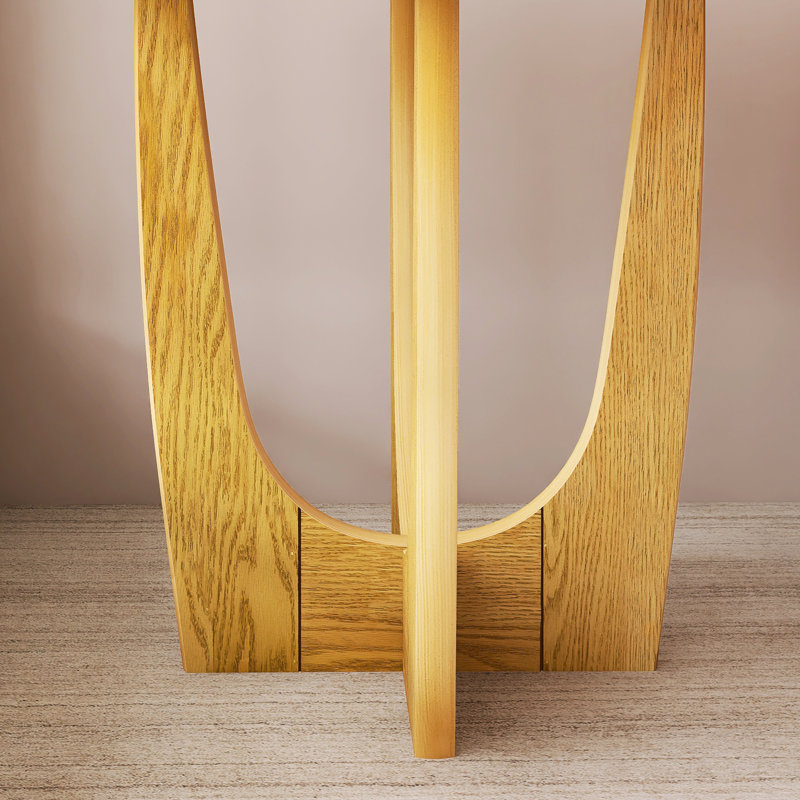 25" Round Wooden Side Table