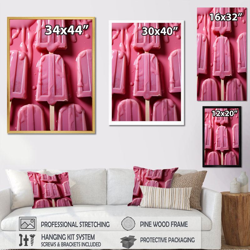Popart rose - Popart, reproduction d'art sur toile_105825, H 32 po x l 24 po x P 1 po, Toile tendue
