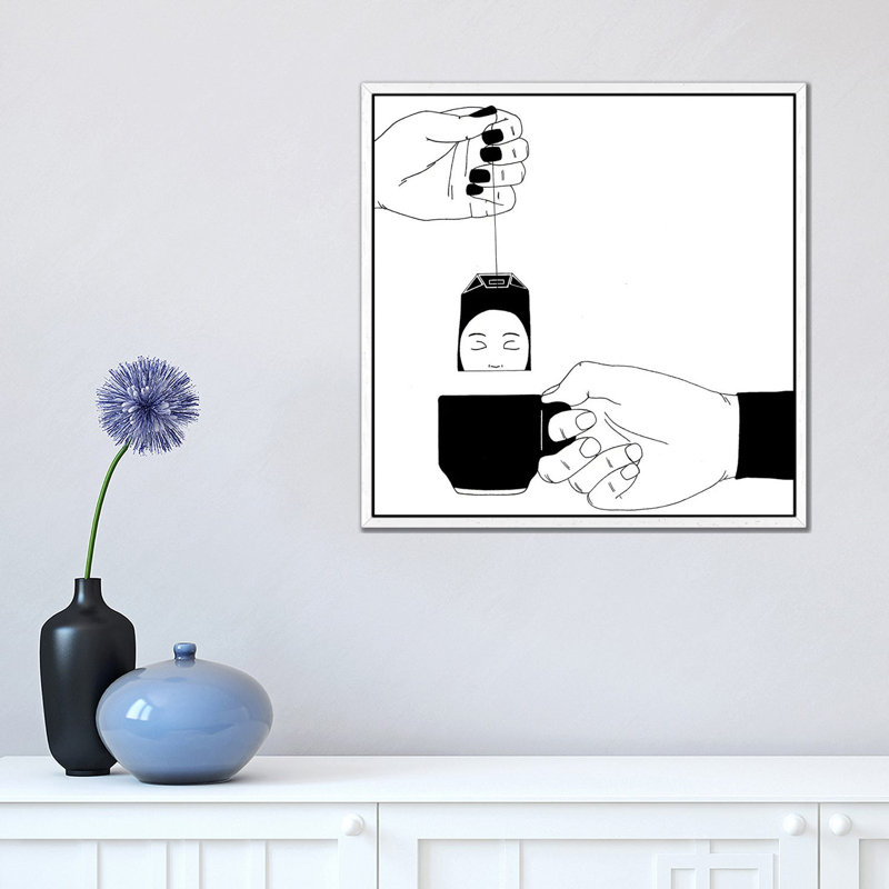Relaxing Thinking by Filippo Spinelli - Print on Canvas, 45.72 cm H x 45.72 cm W, White Framed
