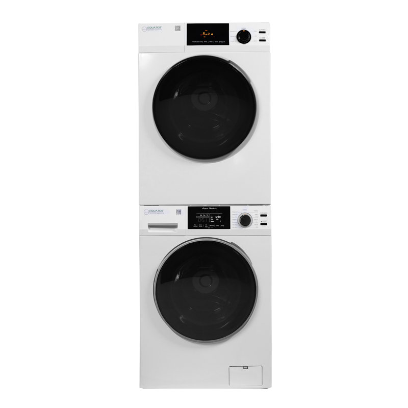 Équateur 110 V standard empilable EW 835 18 lb laveuse 1,9 pi³ + séchoir à capteur ventilé 4 pi 8 pi