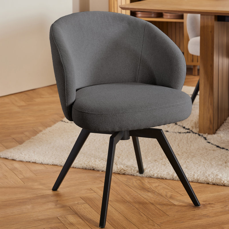 Darlene Dining Chair with Armrest and Swivel Function, Grey