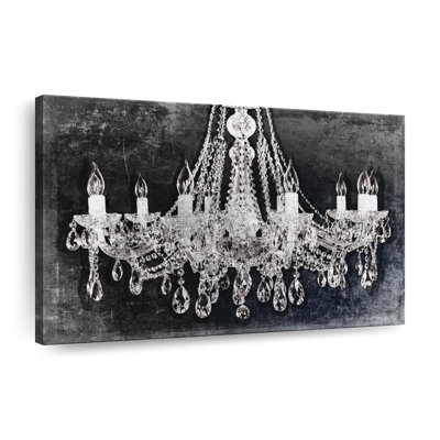 Grunge Crystal Chandelier Canvas Print