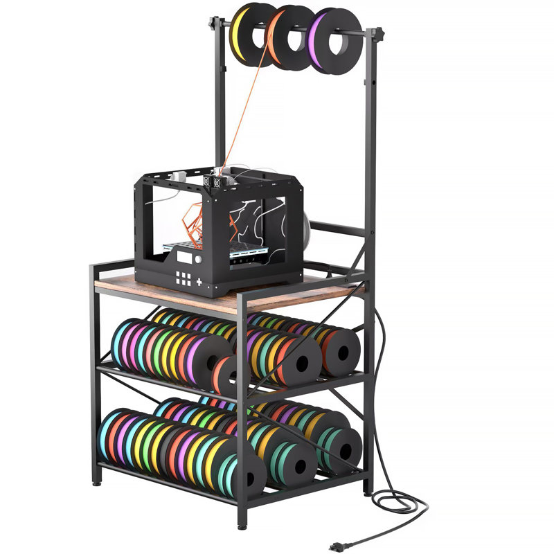 3D Printer Rack & Filament Storage Organizer - Heavy Duty Metal Shelving with 30" x 22" x 61.9" Dimensions